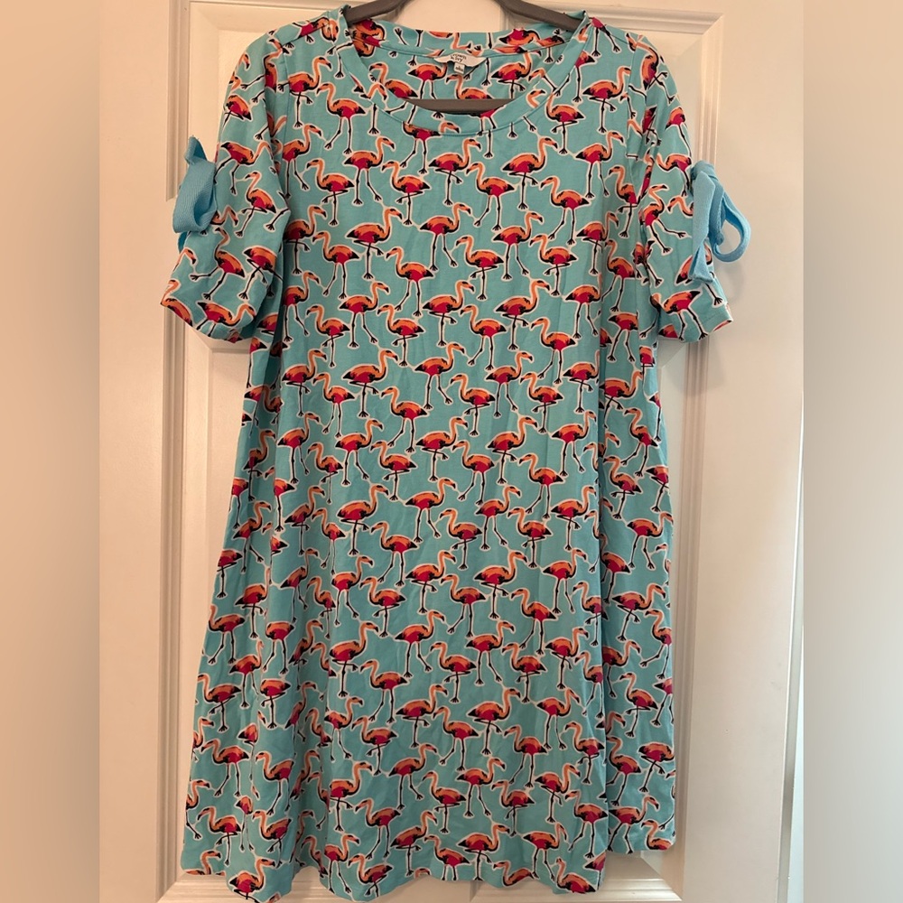 Flamingo Print mini dress